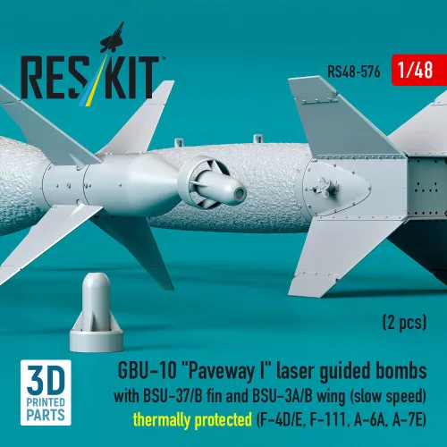 ResKit Models GBU-10 Paveway I – BSU-37/B + BSU-3A/B vezérsíkkal, kis sebességű, hővédett változat, 2 db