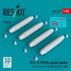 ResKit Models BLU-1A (750 lb) napalm bombs (4 pcs) (A-1, A-4, A-7, A-26K, B-57, F-100) (3D Printed) - BLU-1A (750 lb) napalm – bombák, 750 fontos, 4 db