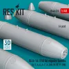 ResKit Models BLU-1A (750 lb) napalm bombs (4 pcs) (A-1, A-4, A-7, A-26K, B-57, F-100) (3D Printed) - BLU-1A (750 lb) napalm – bombák, 750 fontos, 4 db