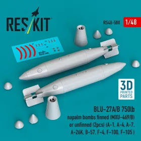 ResKit Models BLU-27A/B 750lb napalm – bombák, 2 db