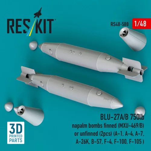 ResKit Models BLU-27A/B 750lb napalm – bombák, 2 db