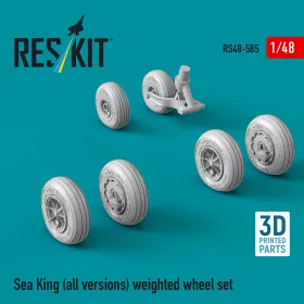   ResKit Models Sea King (all versions) weighted wheel set (3D Printed) - terhelt állapotú kerékkészlet, minden változathoz