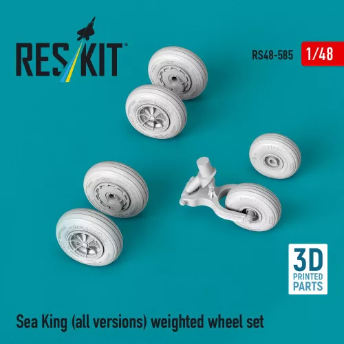 ResKit Models Sea King (all versions) weighted wheel set (3D Printed) - terhelt állapotú kerékkészlet, minden változathoz
