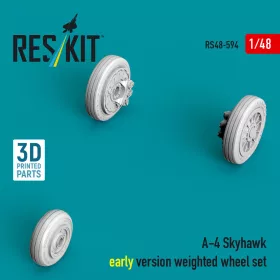   ResKit Models A-4 Skyhawk early version weighted wheel set (3D Printed) - terhelt állapotú kerékkészlet
