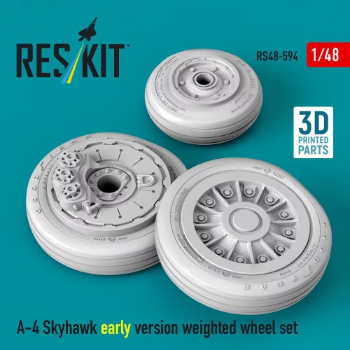 ResKit Models A-4 Skyhawk early version weighted wheel set (3D Printed) - terhelt állapotú kerékkészlet