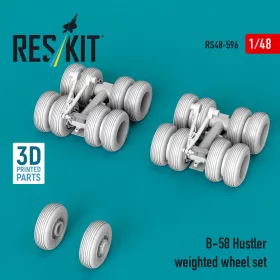   ResKit Models B-58 Hustler weighted wheel set (3D Printed) - terhelt állapotú kerékkészlet