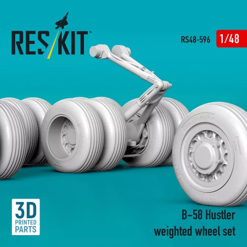 ResKit Models B-58 Hustler weighted wheel set (3D Printed) - terhelt állapotú kerékkészlet