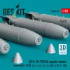 ResKit Models BLU-1B (750 lb) napalm bombs finned MXU-393/B (4 pcs) (A-1, A-4, A-7, A-26K, B-57, F-100) (3D Printed) - BLU-1B (750 lb) napalm – bombák, 750 fontos, 4 db