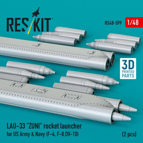 ResKit Models LAU-33 ZUNI rocket launcher for US Army & Navy (2 pcs) (F-4, F-8, OV-10) (3D Printed) - rakétaindító, 2 db