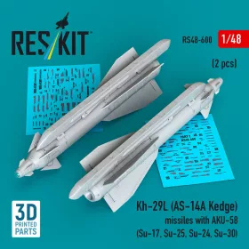   ResKit Models Kh-29L (AS-14A Kedge) missiles with AKU-58 (2 pcs) (Su-17, Su-25, Su-24, Su-30) (3D Printed) - Kh-29L (AS-14A Kedge) – rakéták, 2 db