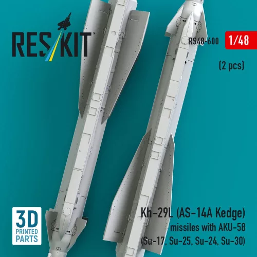 ResKit Models Kh-29L (AS-14A Kedge) missiles with AKU-58 (2 pcs) (Su-17, Su-25, Su-24, Su-30) (3D Printed) - Kh-29L (AS-14A Kedge) – rakéták, 2 db