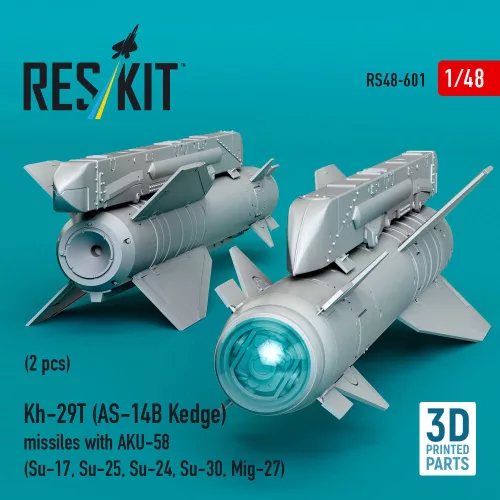 ResKit Models Kh-29T (AS-14B Kedge) missiles with AKU-58 (2 pcs) (Su-17, Su-25, Su-24, Su-30, Mig-27) (3D Printed) - Kh-29T (AS-14B Kedge) – rakéták, 2 db