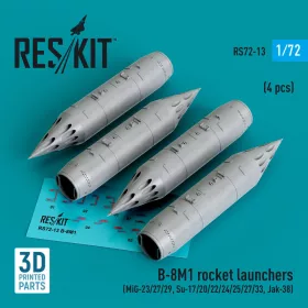   ResKit Models B-8M1 rocket launchers (4 pcs) (MiG-23/27/29, Su-17/20/22/24/25/27/33, Jak-38) (3D Printed) - rakétaindítók, 4 db