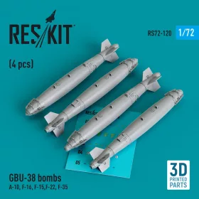   ResKit Models GBU-38 bombs (4 pcs) (A-10, F-16, F-15,F-22, F-35) (3D Printed) - GBU-38 – bombák, 4 db