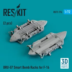   ResKit Models BRU-57 Smart Bomb Racks for F-16 (2 pcs) (3D Printed) - BRU-57 – intelligens bombafelfüggesztő keretek, 2 db