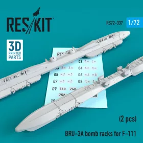   ResKit Models BRU-3A bomb racks for F-111 (2 pcs) (3D Printed) - bombafelfüggesztő keretek, 2 db