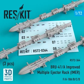   ResKit Models BRU-41/A Improved Multiple Ejector Rack (IMER) (3 pcs) (F/A-18A/B/C/D) - BRU-41/A Improved – többszörös bombafelfüggesztő keret, 3 db
