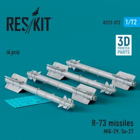   ResKit Models R-73 missiles (4 pcs) (MiG-29, Su-27) (3D Printed) - R-73 – rakéták, 4 db