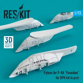   ResKit Models Pylons for P-8A Poseidon for BPK kit (4 pcs) (3D Printed) - fegyverfelfüggesztő pilonok, 4 db