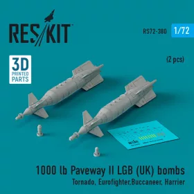   ResKit Models 1000 lb Paveway II LGB (UK) bombs (2 pcs) (Tornado, Eurofighter,Buccaneer, Harrier) (3D Printed) - 1000 lb Paveway II LGB (UK) – bombák, 2 db