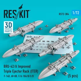   ResKit Models BRU-42/A Improved Triple Ejector Rack (ITER) (5 pcs) (F-14D, AV-8B, F/A-18A/B/C/D) - hármas bombafelfüggesztő keret, 5 db