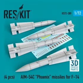   ResKit Models AIM-54C Phoenix missiles for F-14 (4pcs) (3D Printed) - AIM-54C Phoenix – rakéták, 4 db