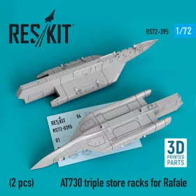   ResKit Models AT730 triple store racks for Rafale (2 pcs) (3D Printed) - Rafale – AT730 hármas fegyverfelfüggesztő keretek, 2 db