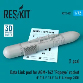   ResKit Models Data Link pod for AGM-142 Popeye rocket (F-15, F-16, F-4, Mirage 2000, F-111) - AGM-142 Popeye – adatkapcsolati konténer