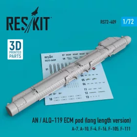   ResKit Models AN / ALQ-119 ECM pod (long length version) (A-7, A-10, F-4, F-16, F-105, F-111) (3D Printed) - AN / ALQ-119 ECM – konténer