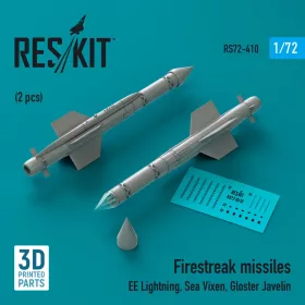   ResKit Models Firestreak missiles (2pcs) (EE Lightning, Sea Vixen, Gloster Javelin) (3D Printed) - Firestreak – rakéták, 2 db
