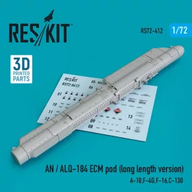   ResKit Models AN / ALQ-184 ECM pod (long length version) (A-10,F-4G,F-16,C-130) (3D Printed) - AN / ALQ-184 ECM – konténer