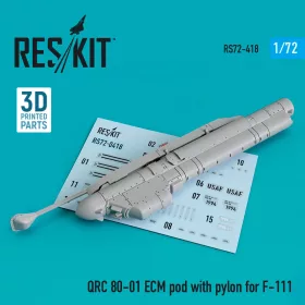   ResKit Models QRC 80-01 ECM pod with pylon for F-111 (3D Printed) - F-111 – QRC 80-01 ECM zavarókonténer pilonnal