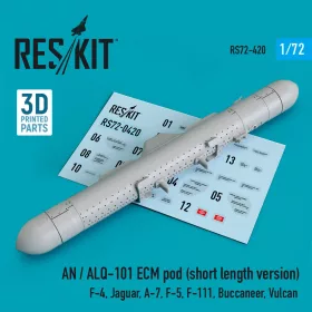   ResKit Models AN / ALQ-101 ECM pod (short length version) (F-4, Jaguar, A-7, F-5, F-111, Buccaneer, Vulcan) (3D Printed) - AN / ALQ-101 ECM – konténer