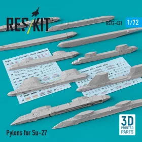   ResKit Models Pylons for Su-27 (3D Printed) - Su-27 – fegyverfelfüggesztő pilonok