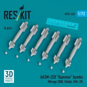   ResKit Models AASM-250 Hammer (6 pcs) (Mirage 2000, Rafale, MiG-29) (3D Printed) - AASM-250 Hammer – irányított bombák, 6 db