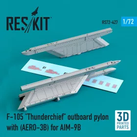   ResKit Models F-105 Thunderchief outboard pylon (AERO-3B) for AIM-9B (3D Printed) - külső AERO-3B fegyverfelfüggesztő pilon AIM-9B rakétához