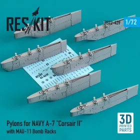   ResKit Models Amerikai Haditengerészet A-7 Corsair II – fegyverfelfüggesztő pilonok MAU-11 bombafelfüggesztőkkel
