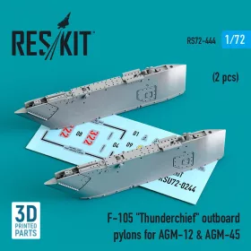   ResKit Models F-105 Thunderchief – külső fegyverfelfüggesztő pilonok AGM-12 és AGM-45 rakétákhoz, 2 db