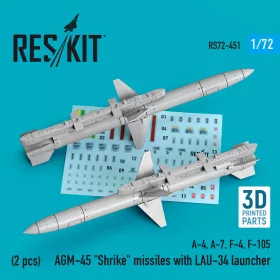  ResKit Models AGM-45 Shrike missiles with LAU-34 launcher (2 pcs) (A-4, A-7, F-4, F-105) (3D Printed) - AGM-45 Shrike – rakéták, 2 db