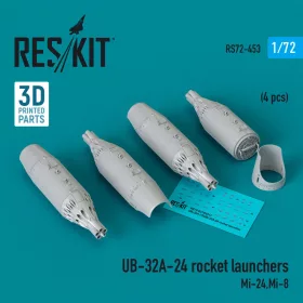   ResKit Models UB-32A-24 rocket launchers (4 pcs) (Mi-24, Mi-8) (3D Printed) - rakétaindítók, 4 db