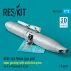 ResKit Models SUU-16A 20mm gun pod (open gun bay) with centerline pylon for F-4 Phantom II (C,D) (1 pcs) (3D Printed) - gépágyúkonténer, 1 db