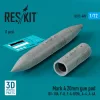 ResKit Models Mark 4 20mm gun pod (1 pcs) (OV-10A, F-8, F-4 (USN), A-4, A-6A) (3D Printed) - gépágyúkonténer, 1 db
