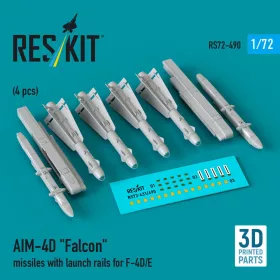   ResKit Models AIM-4D Falcon missiles with launch rails for F-4D/E (4 pcs) (3D Printed) - AIM-4D Falcon – rakéták, 4 db