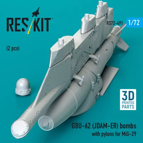 ResKit Models GBU-62 (JDAM-ER) bombs with pylons for MiG-29 Fulcrum (2 pcs) (3D Printed) - GBU-62 (JDAM-ER) – bombák, 2 db