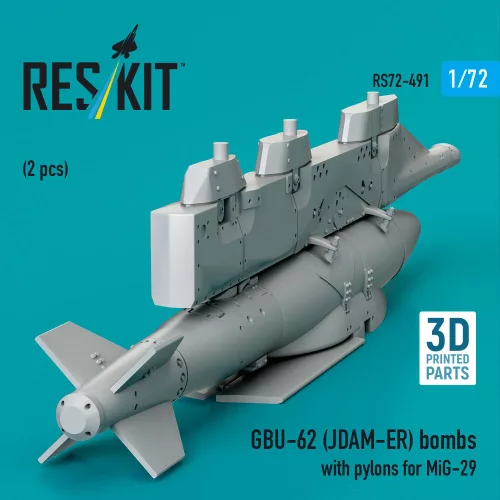 ResKit Models GBU-62 (JDAM-ER) bombs with pylons for MiG-29 Fulcrum (2 pcs) (3D Printed) - GBU-62 (JDAM-ER) – bombák, 2 db