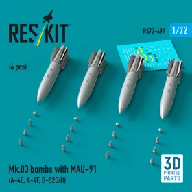  ResKit Models Mk.83 bombs with MAU-91 (4 pcs) (A-4E, A-4F, B-52G/H) (3D printed) - Mk.83 – bombák, 4 db