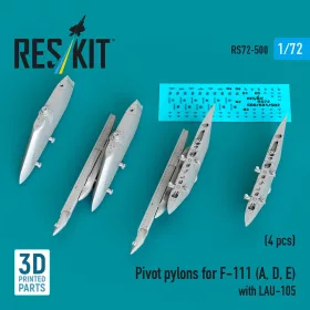   ResKit Models Pivot pylons for F-111 (A,D,E) with LAU-105 (4 pcs) - fegyverfelfüggesztő pilonok, 4 db