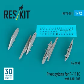   ResKit Models Pivot pylons for F-111C with LAU-105 (4 pcs) - fegyverfelfüggesztő pilonok, 4 db