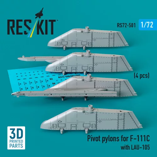 ResKit Models Pivot pylons for F-111C with LAU-105 (4 pcs) - fegyverfelfüggesztő pilonok, 4 db