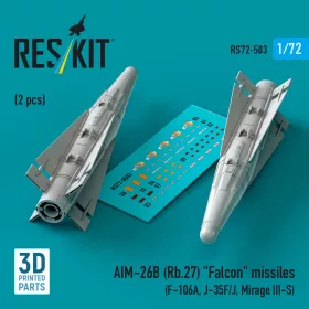   ResKit Models AIM-26B (Rb.27) Falcon missiles (2 pcs) (F-106A, J-35F/J, Mirage III-S) (3D Printed) - AIM-26B (Rb.27) Falcon – rakéták, 2 db